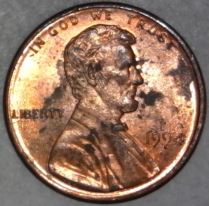 1994-P-Lincoln-Cent-With-Long-Die-Crack-And-Die-Chip-